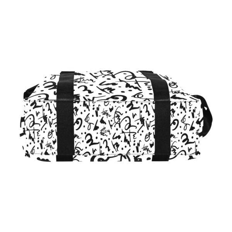 Travel Bag Black Art Work Design by Hadiarts
