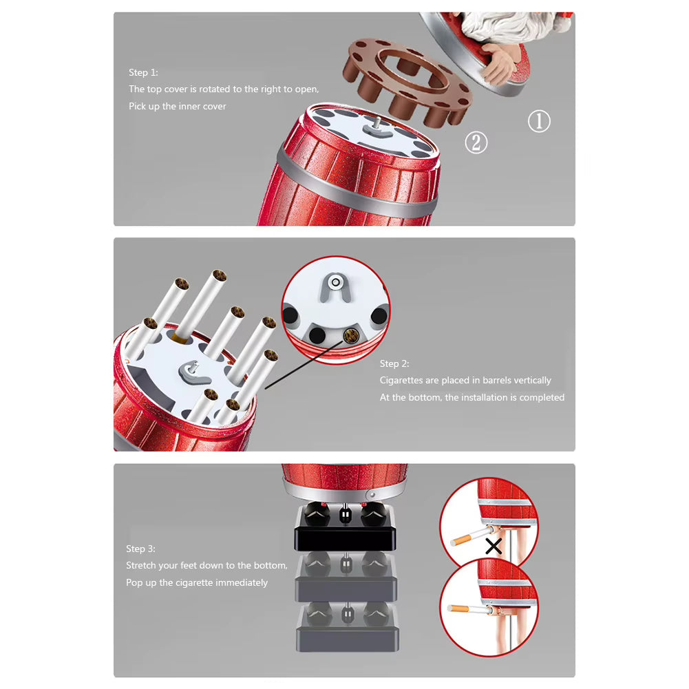 Funny Cigarette Holder Skull Pig Funny Wooden Barrel Creative Holder Prank Toy Novelty Christmas Party Decoration Prank Toy Gift