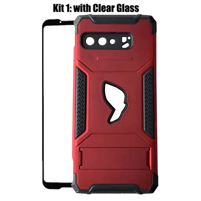ZSHOW Armour Case for ASUS ROG Phone 3 Case Air Trigger Compatible with Kickstand and Dust Plug Military Grade Drop Protection