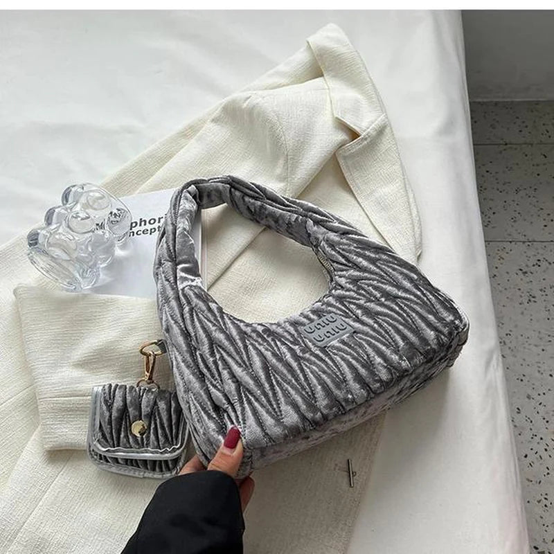 Luxury Brand Nylon Hobos Shoulder Bag for Women Handbag Clutch Purses 2023 New Brand Designer Evening Tote with Coin Purse