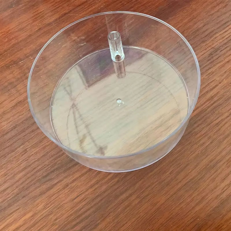 Rotating Jewelry and Makeup Storage Organizer with Cover - Round Plastic Display Rack for Bracelets and Earrings