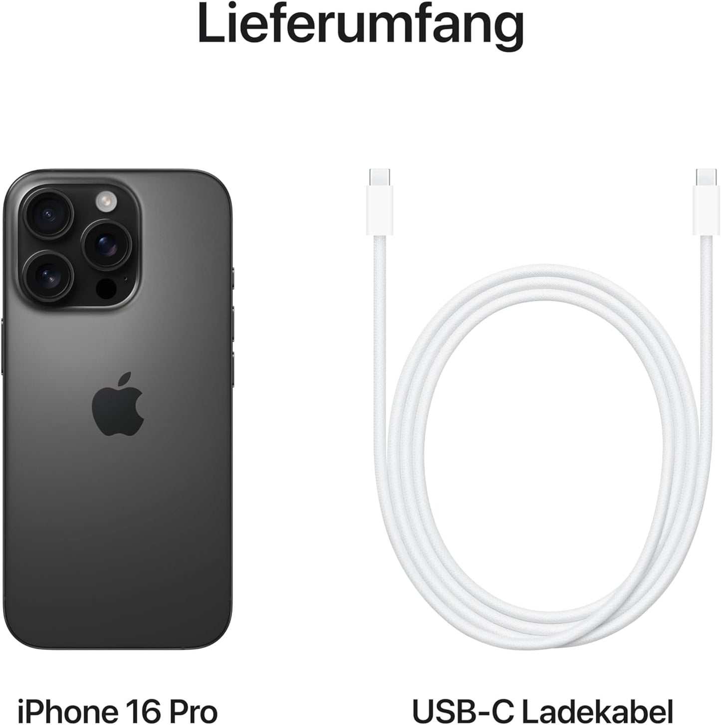 Apple iPhone 16 Pro (256GB, Titan Schwarz) – 5G, 4K Dolby Vision, Kamerasteuerung & längere Batterielaufzeit