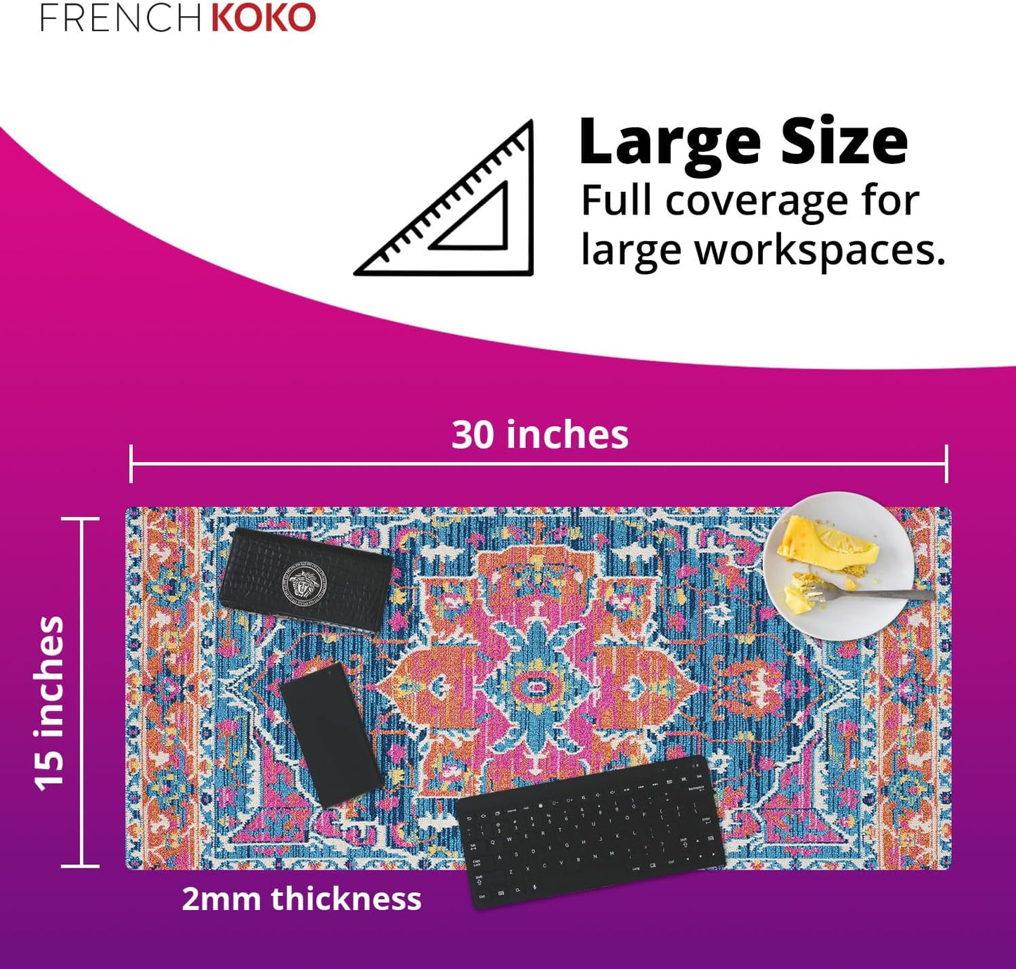 Schreibtischunterlagenschutz, GroΓ, 78.7 X 38.1 Cm, Niedliches Schreibtisch-Dekor, Laptop-Matte, Schreibtisch-Schreibunterlage, BΓΌro-Mauspad, HeimbΓΌro-ZubehΓΆr, Mauspad (Paisley Dreams)