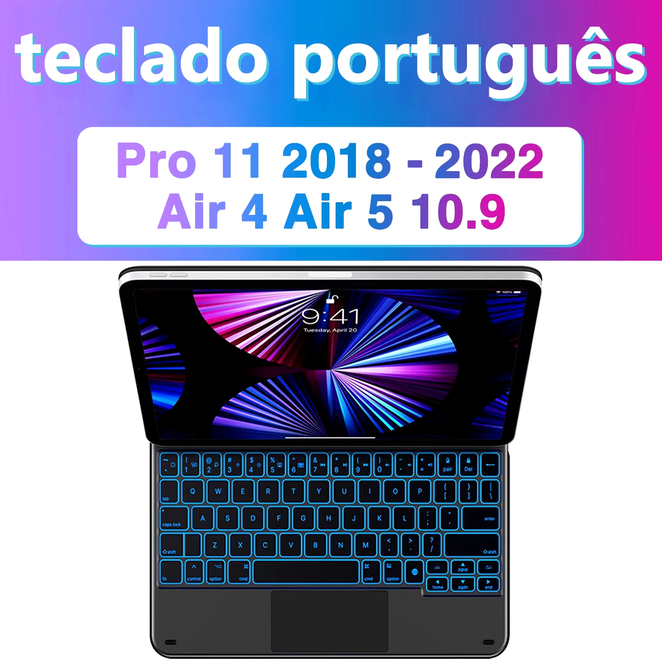 Backlight Magic Keyboard for Ipad Air 6 2024 Case for Ipad Air 11 Inch Case Ipad Air 5 Air 4 10.9 Inch Cover Folio