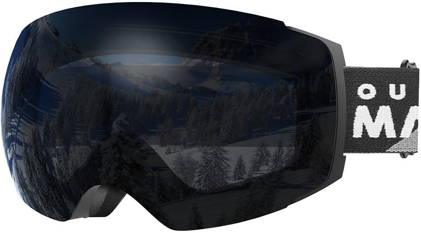 Outdoormaster PRO Unisex Ski Goggles with Interchangeable Lenses - 100% UV Protection, Anti-Fog Snow Goggles for Men, Women, and Kids