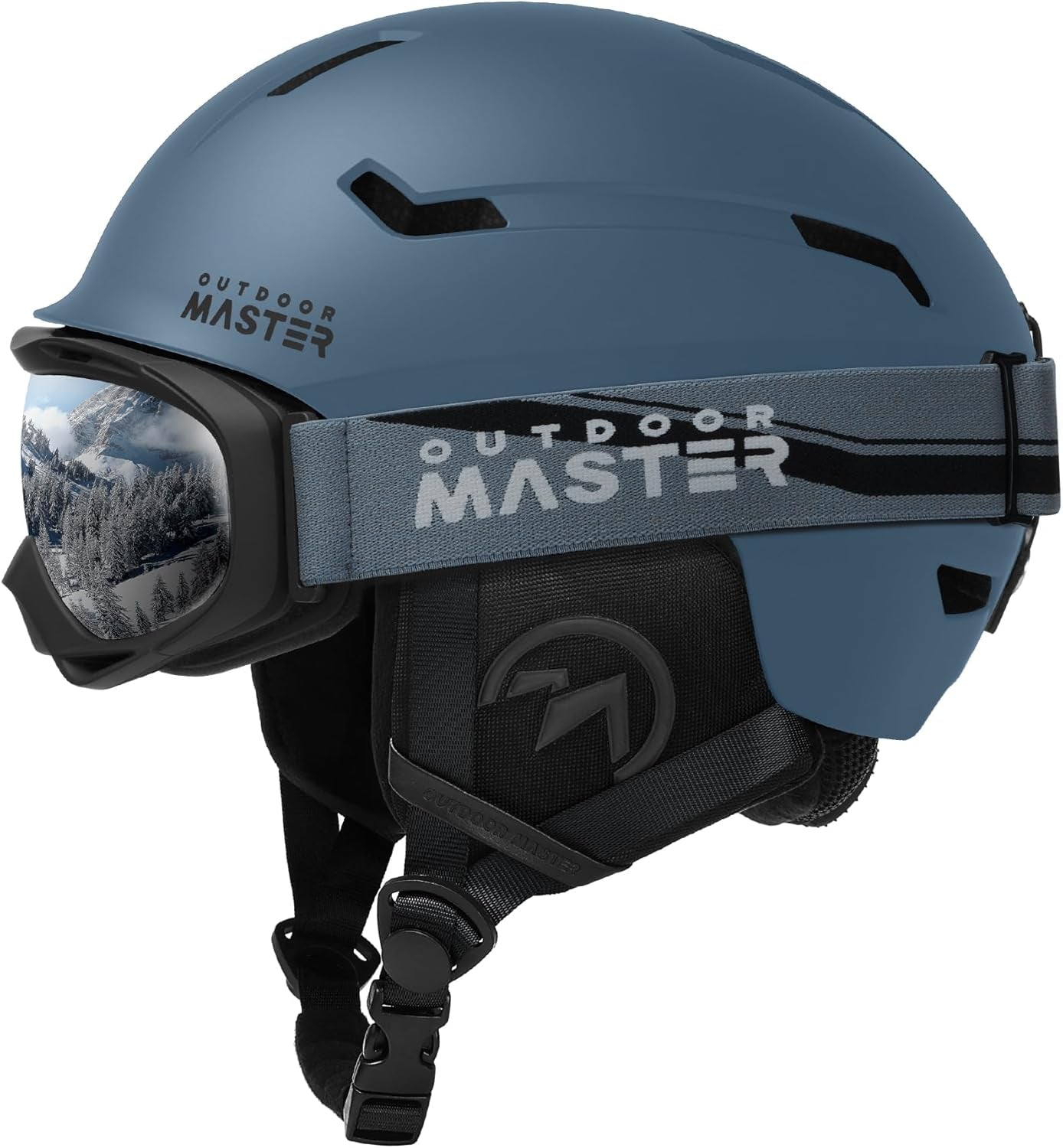 Outdoormaster Skihelm-Set – Premium Snowboard-Helm mit Brille für Erwachsene, Perfekt für Männer, Frauen & Jugendliche, 12 Belüftungsöffnungen!