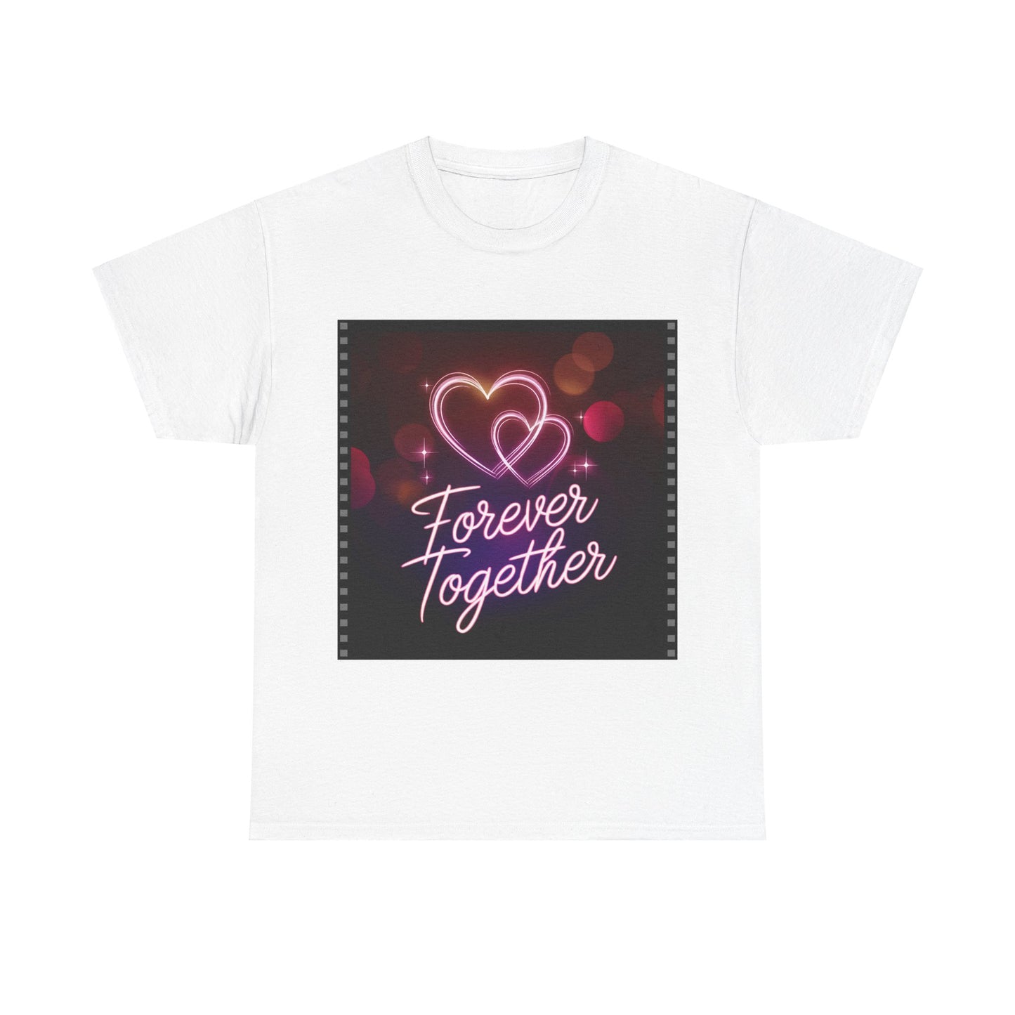 Forever Together T-shirt | Neon Love Hearts Design | Romantic Couple Gift | Anniversary Matching Tee | Wedding Quote Shirt