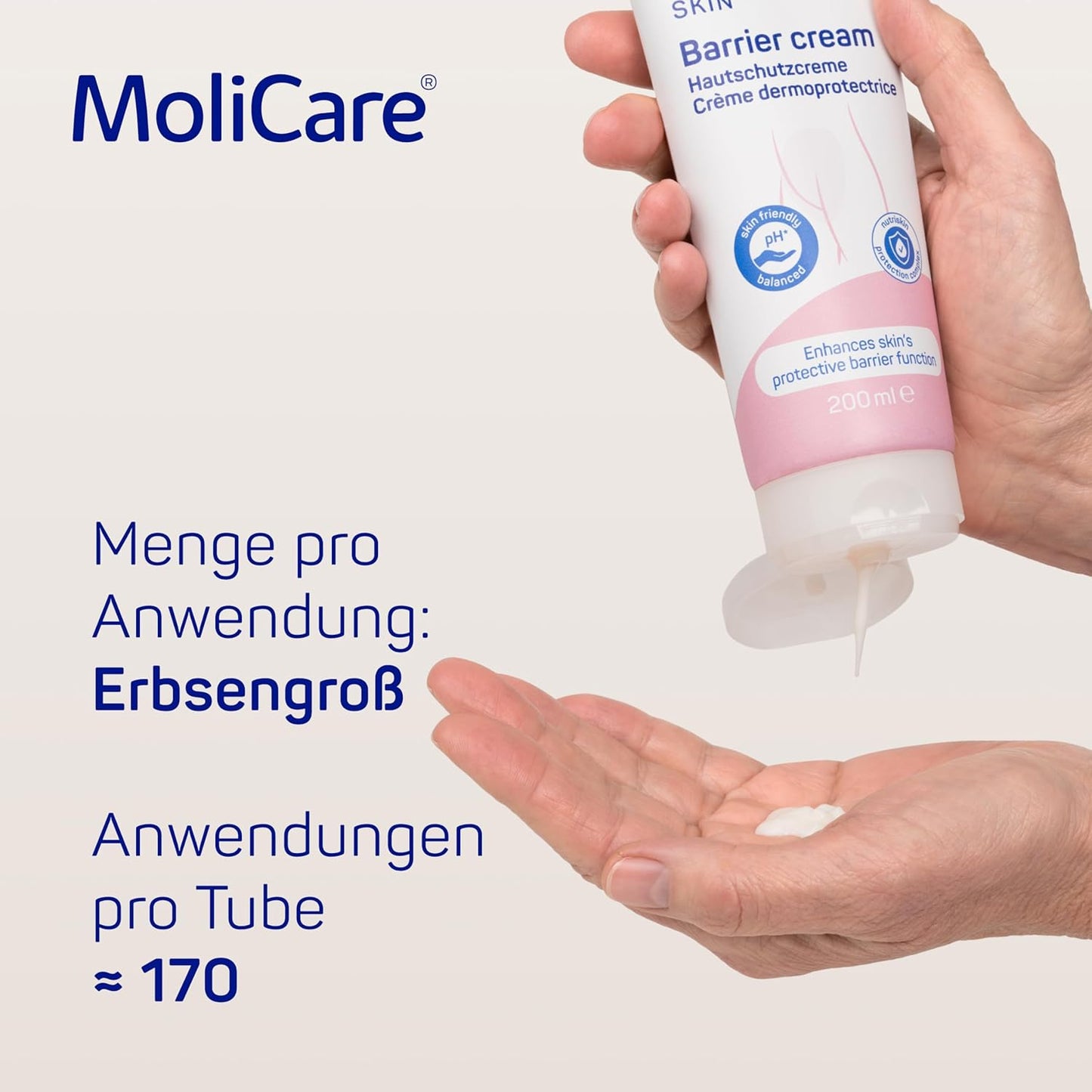 Molicare Skin Hautschutzcreme: Täglicher Schutz Vor Hautschädigender Feuchtigkeit, Wie Bei Inkontinenz, 200 Ml