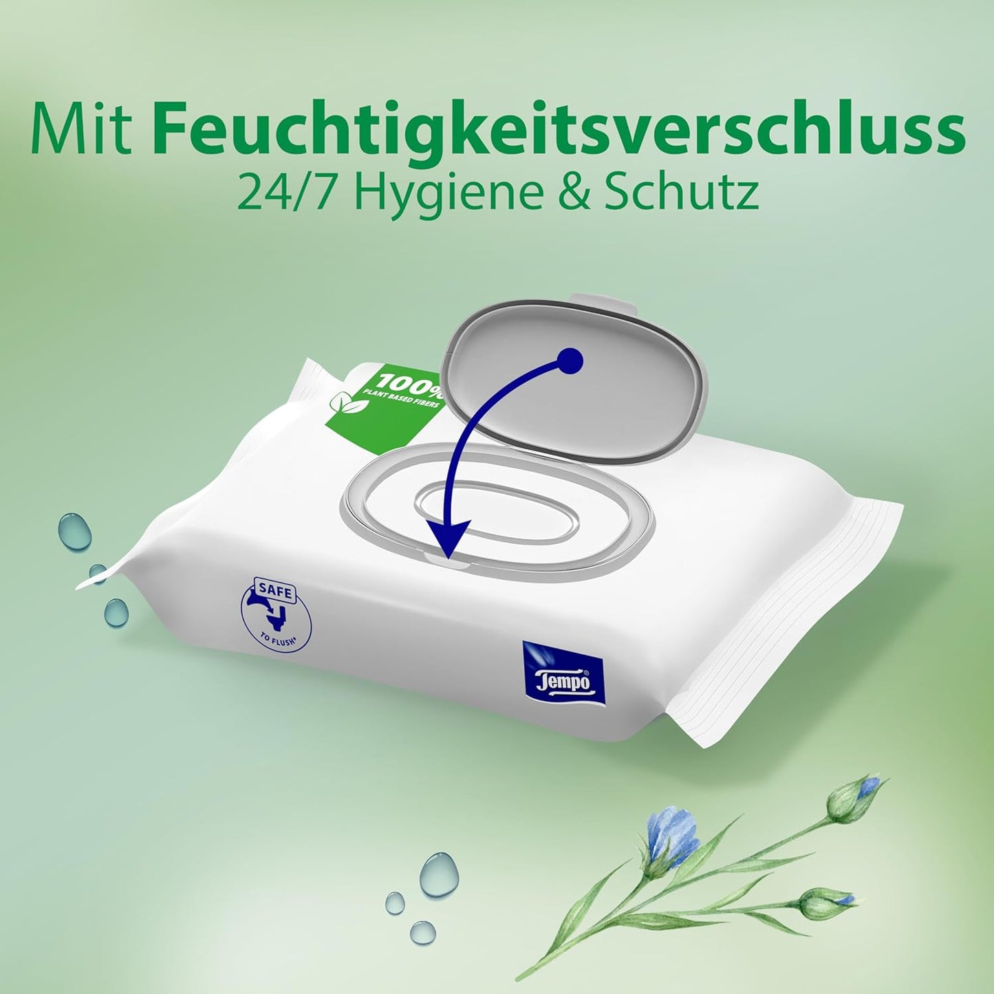 Tempo Feuchte Toilettentücher ''Sanft & Sensitiv'' - Megapack - 16 Packungen Mit Je 42 Tüchern - Duo Packs - Natürliche Aloe Vera - Toilettenpapier, Dermatologisch Getestet, Ph-Hautneutral