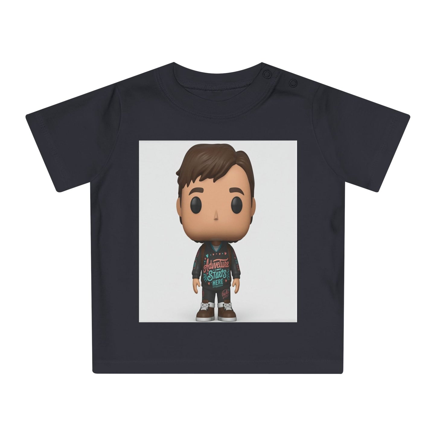 Adventure Starts Here Kids T-shirt | Cute Pop Art Character Design | Children's Adventure Quote | Boys Travel Tee | Inspirational Youth