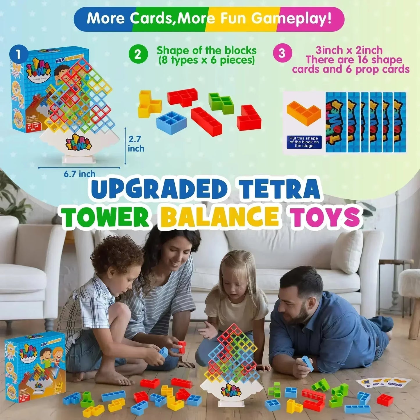 Tetra Tower Balance Stacking Puzzle Game - Ultimate Fun for Family Nights and Parties!