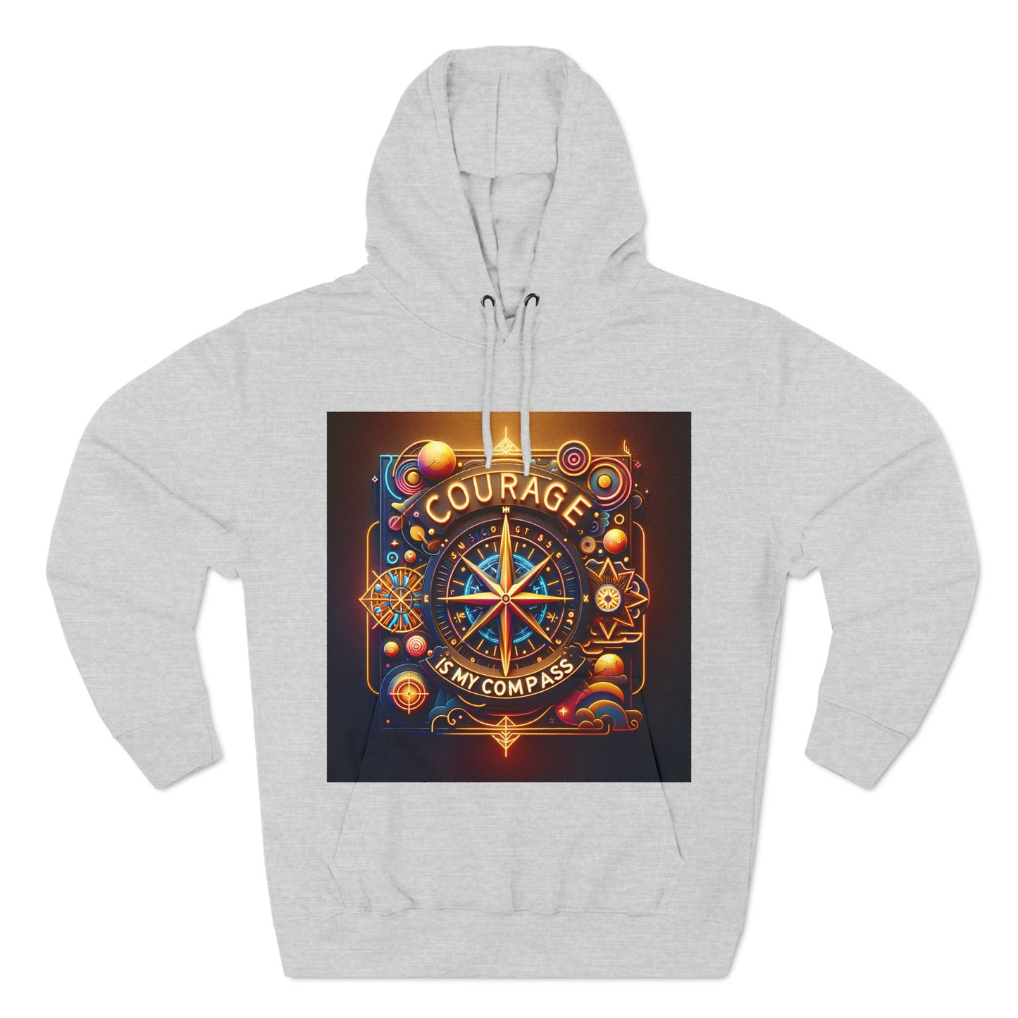 Courage Is My Compass T-shirt | Inspirational Nautical Art | Neon Compass Design | Motivational Quote Tee | Adventure Spirit