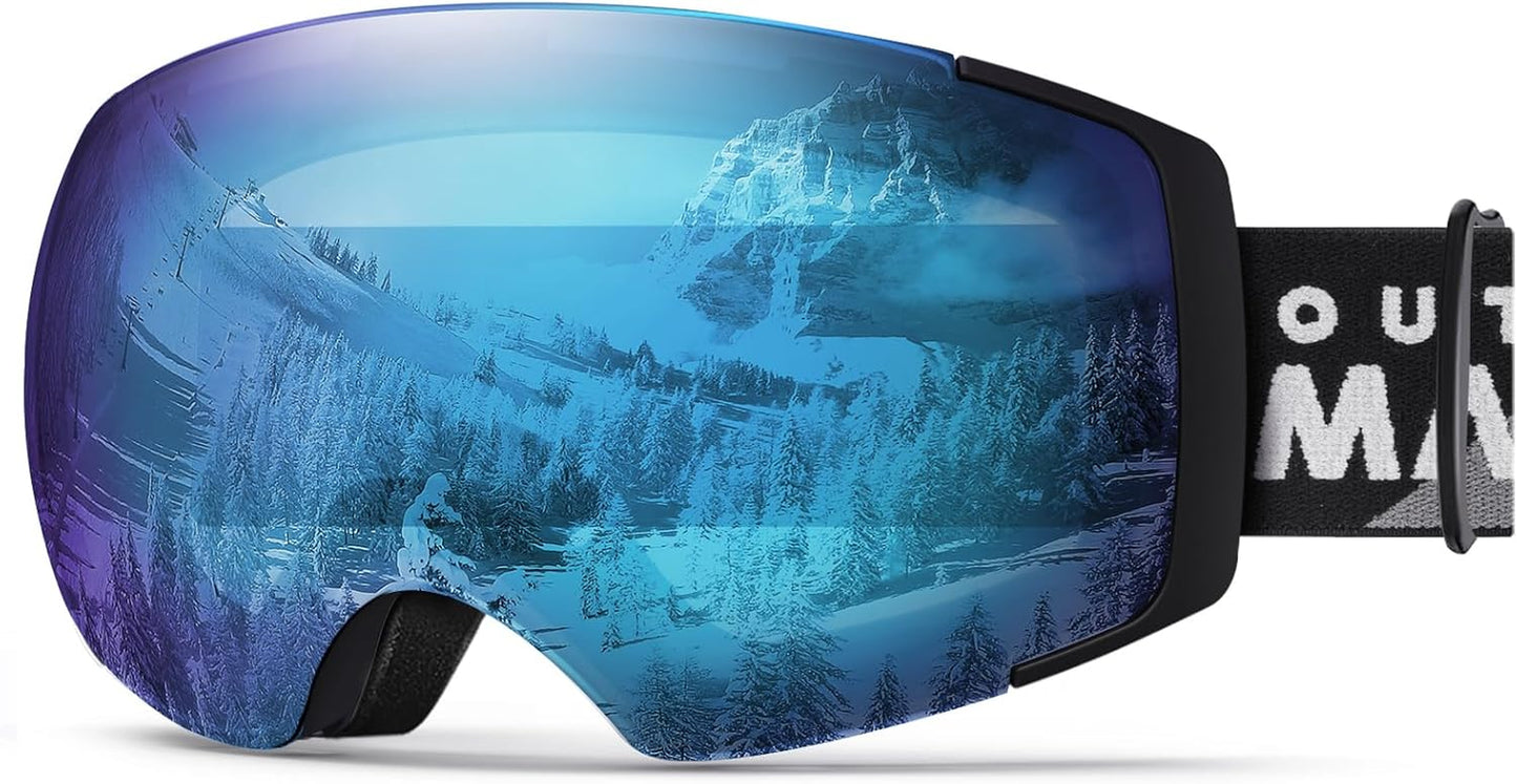 Outdoormaster PRO Unisex Ski Goggles with Interchangeable Lenses - UV Protection, Anti-Fog, Perfect for Glasses Wearers, Ideal for Boys and Girls