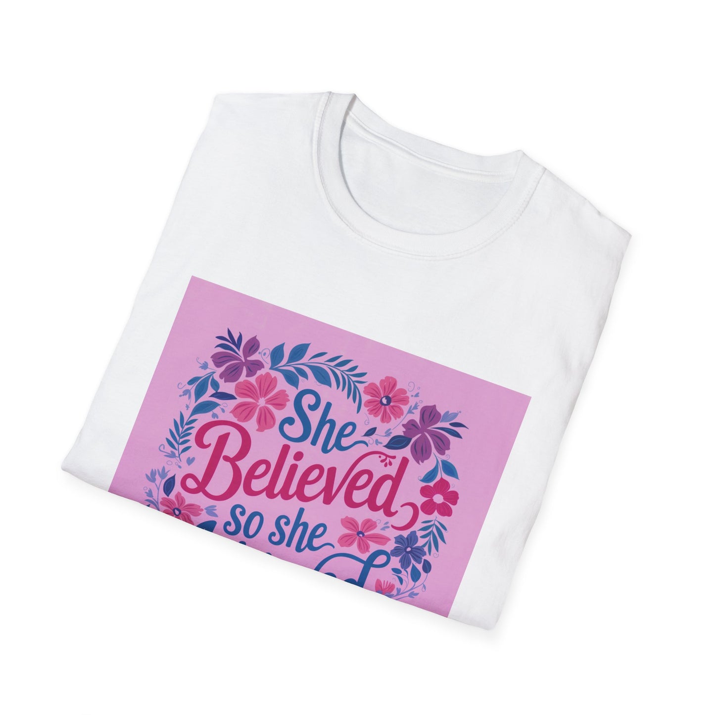 She Believed She Could Achieve T-shirt | Women Empowerment | Floral Motivational Quote | Girl Boss Gift | Feminine Success Tee