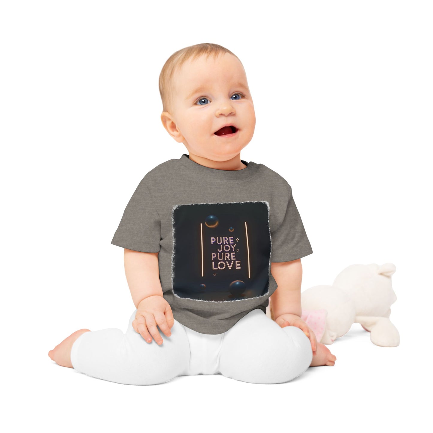 Baby T-Shirt | Pure Joy Pure Love T-shirt | Modern Neon Sign Design | Abstract Sphere Art | Dark Aesthetic Tee | Love Quote Shirt