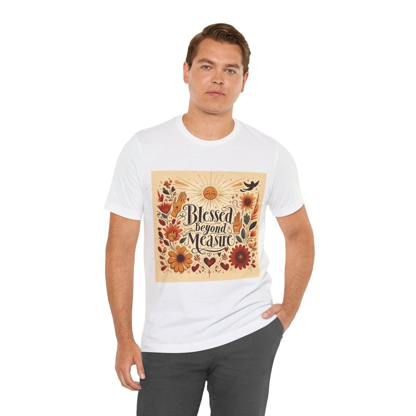 Blessed Beyond Measure T-shirt | Christian Faith Tee | Vintage Sunflower Design | Religious Gift | Grateful Heart Shirt | Unisex T-shirt