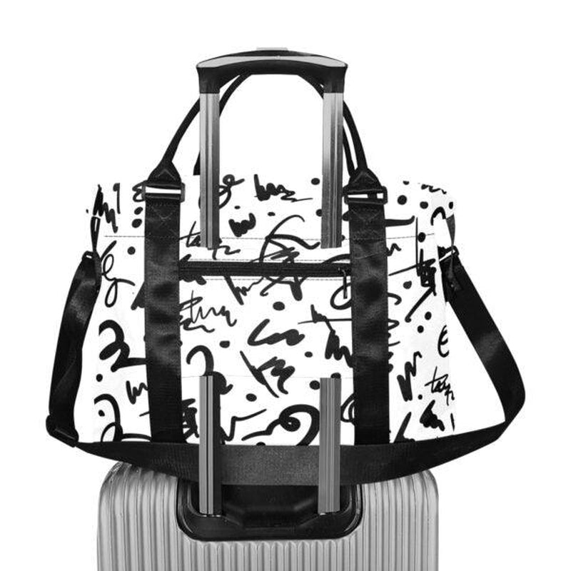 Travel Bag Black Art Work Design by Hadiarts