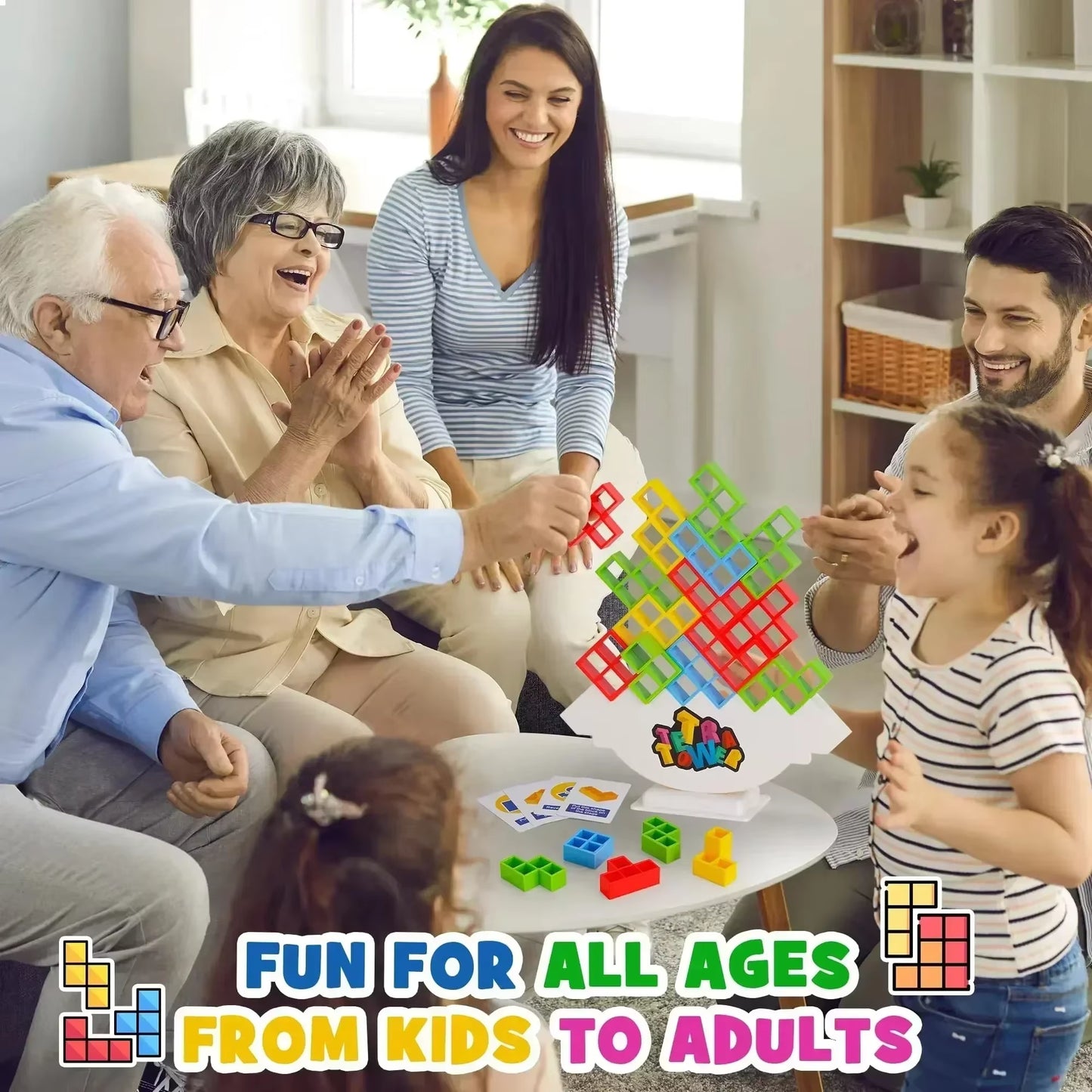 Tetra Tower Balance Stacking Puzzle Game - Ultimate Fun for Family Nights and Parties!