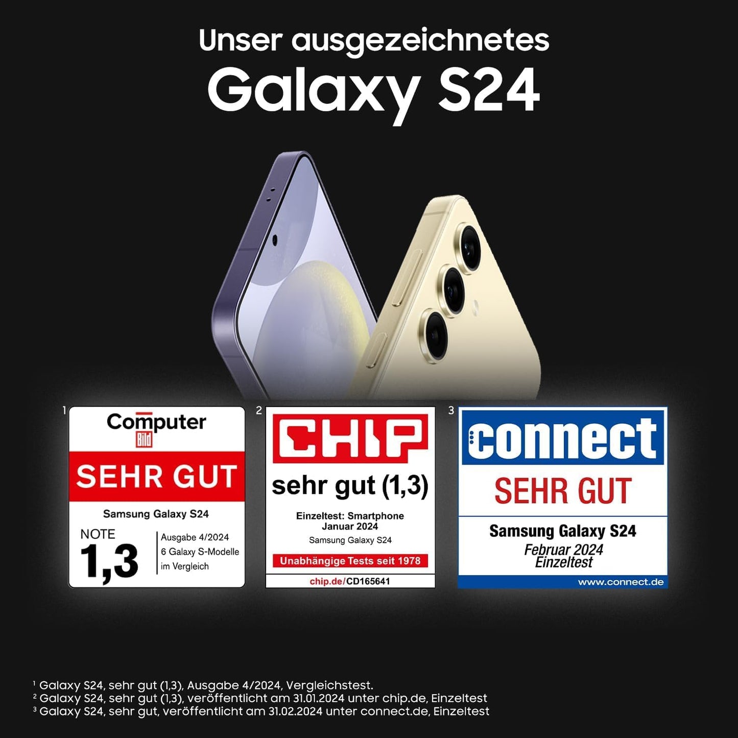 Samsung Galaxy S24 AI Smartphone, Android-Handy Ohne Vertrag, 8 GB RAM, 256 GB Speicher, 50-Mp-Kamera, Lange Akkulaufzeit, Onyx Black, 3 Jahre Herstellergarantie
