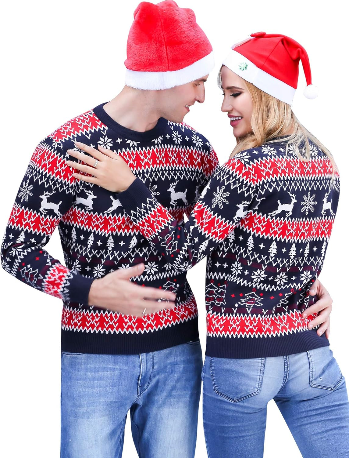 Iclosam Herren Weihnachtspullover Sweater Christmas Pullover Rundhals Warme Strickpulli Für Weihnachten
