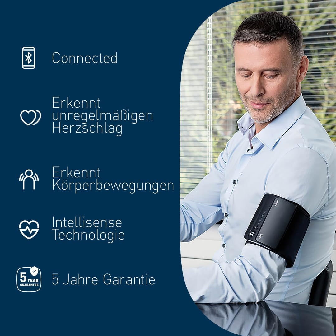 OMRON EVOLV Automatisches Oberarm-Blutdruckmessgerät Ohne Kabel, Klinisch Validiert, Auch Für Schwangere, Mit Kostenloser Gesundheits-App, AKTION: Jetzt 6 Monate OMRON Connect Premium Gratis