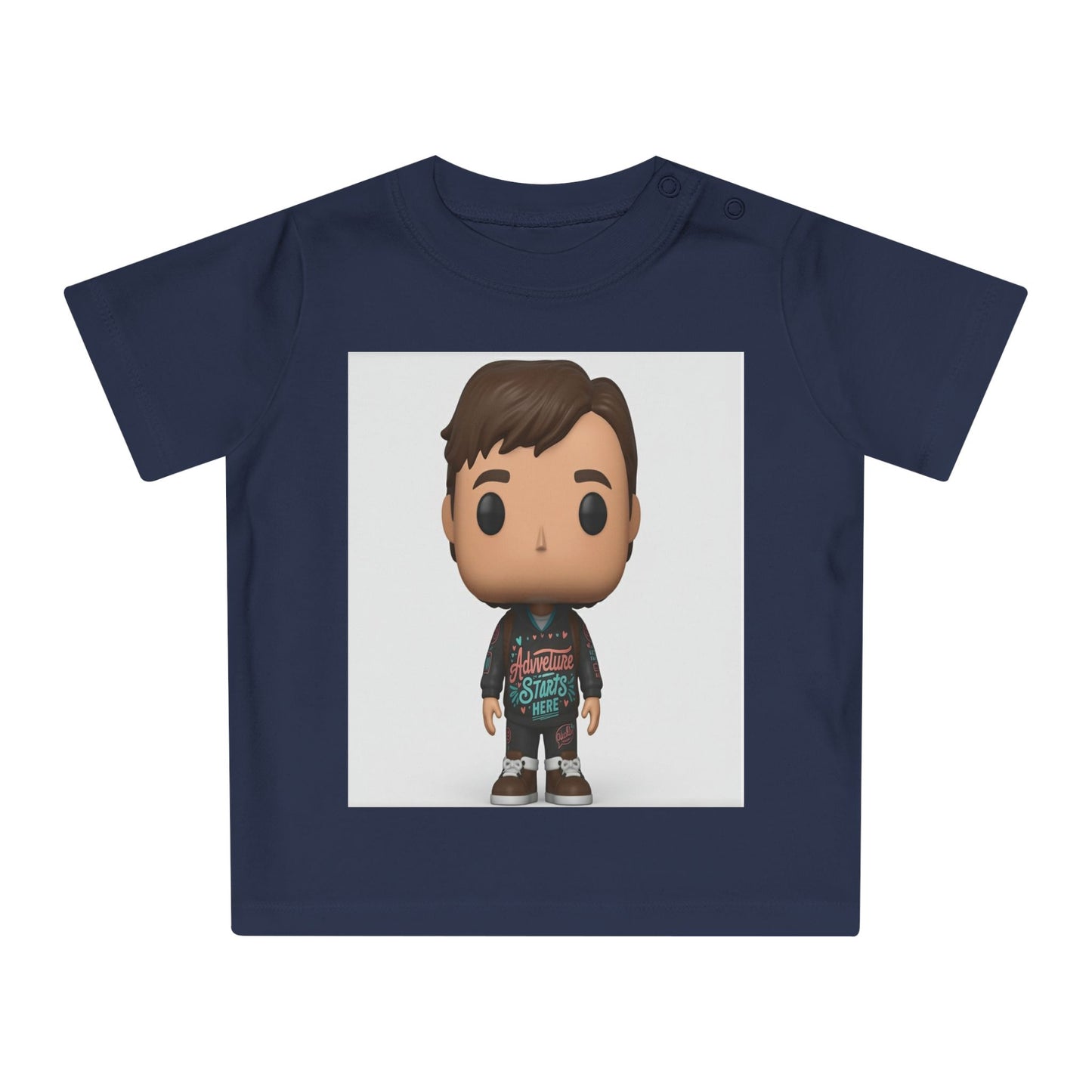 Adventure Starts Here Kids T-shirt | Cute Pop Art Character Design | Children's Adventure Quote | Boys Travel Tee | Inspirational Youth