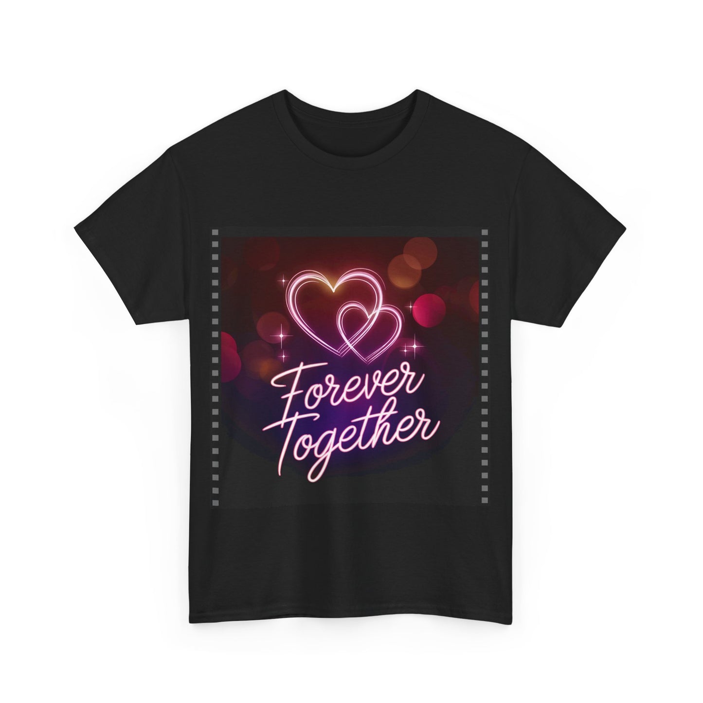 Forever Together T-shirt | Neon Love Hearts Design | Romantic Couple Gift | Anniversary Matching Tee | Wedding Quote Shirt