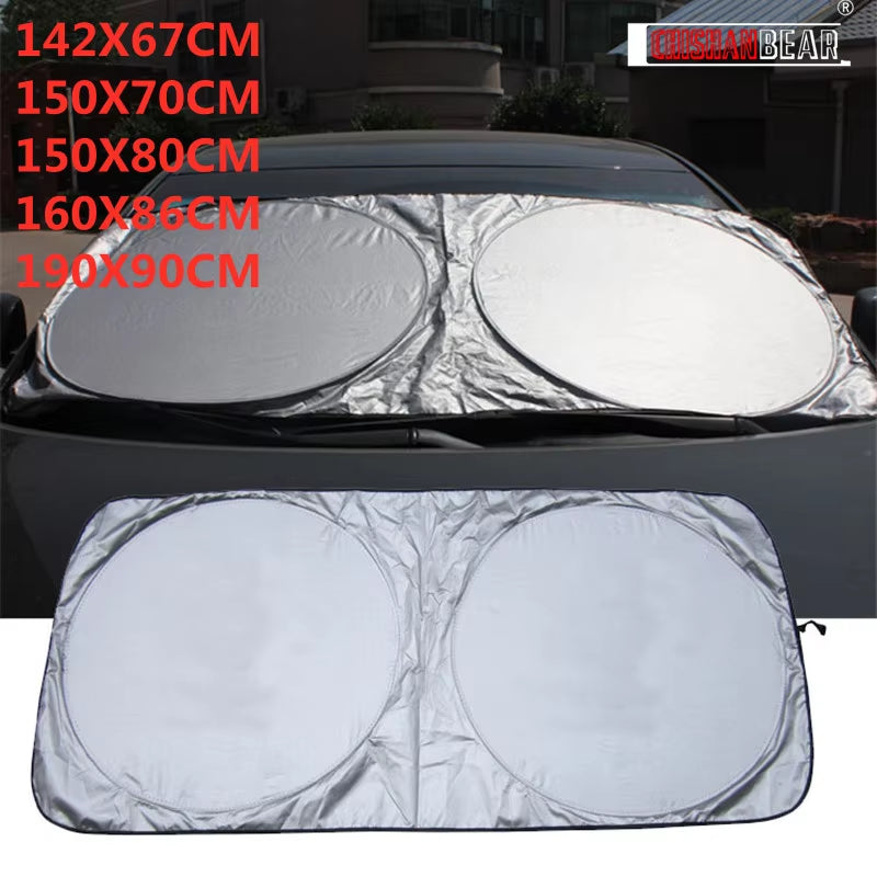 Universal UV Protection Car Window Sunshade - Front and Rear Windshield Cover for Snow, Ice, and Sun Protection