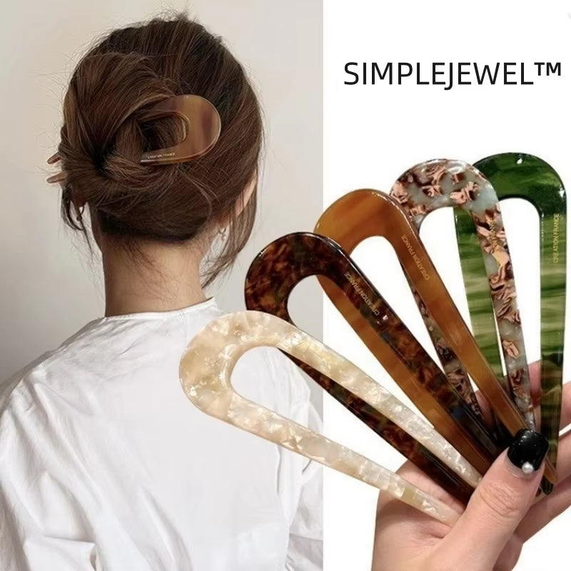 SIMPLEJEWEL U Shape Hairpins Women French with Two Prongs Vintage Hair Clips Bun Hair Accessories Ladies Hair Official Website