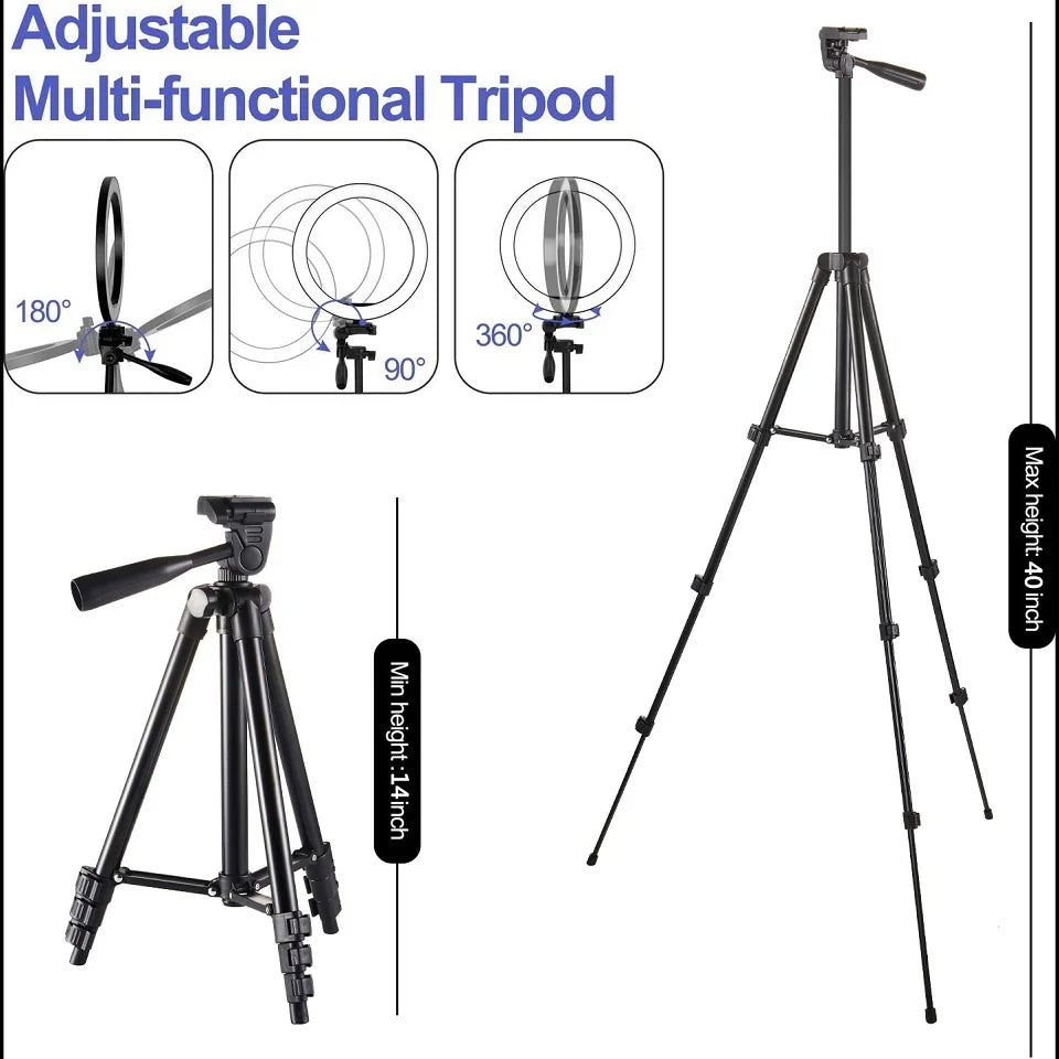 10In RGB Selfie Ring Light Tripod LED Fill Light Photography Ringlight Phone Stand Holder Circle Lamp Trepied Streaming Youtobe