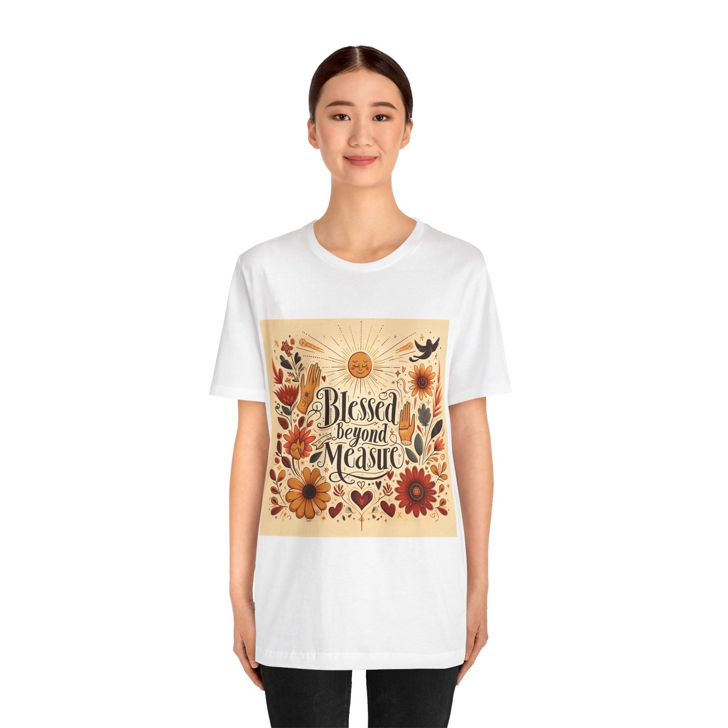 Blessed Beyond Measure T-shirt | Christian Faith Tee | Vintage Sunflower Design | Religious Gift | Grateful Heart Shirt | Unisex T-shirt