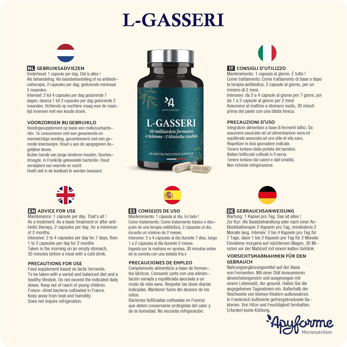 - Lactobacillus Gasseri - Probiotika Für Einen Flachen Bauch - Darmflora Verdauung - Bis Zu 50 Milliarden Kbe/Tag - 60 Magensaftresistente Kapseln - L-Gasseri