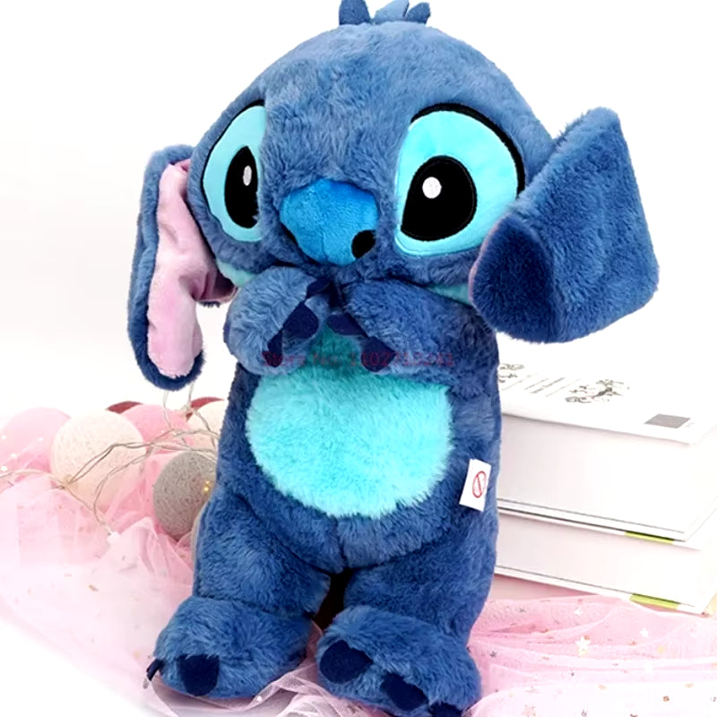 Stitch Kawaii Plush Doll Baby Sleeping Companion Sound Soothing Musical Kawaii with Air Bag and Light Doll Breathing Gifts Toys