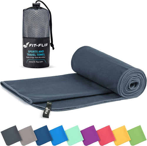 Fit-Flip Mikrofaser Handtuch - Leichtes, Schnelltrocknendes Sport- und Reisehandtuch für Fitness, Strand und Sauna - Großes Badetuch für Unterwegs!