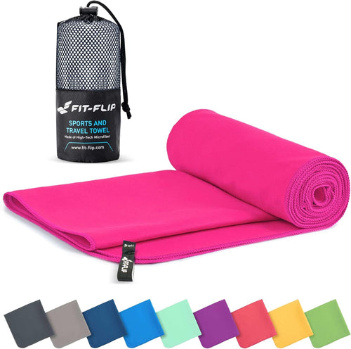 Fit-Flip Mikrofaser Handtuch - Kompakte Microfaser Handtücher - Ideal Als Sporthandtuch, Reisehandtuch, Strandtuch - Schnelltrocknend Und Leicht - Badetuch Groß - Sport, Fitness, Sauna