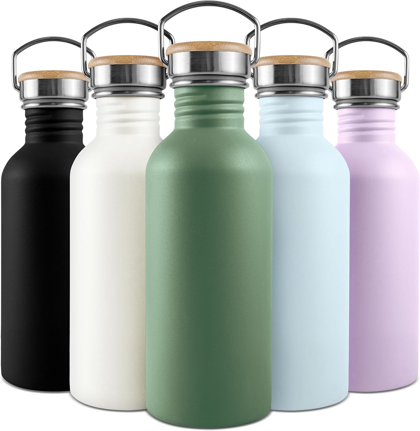 Bambaw 1 Liter Edelstahl Trinkflasche in Salbeigrün – Robuste & Spülmaschinenfeste Outdoor Flasche