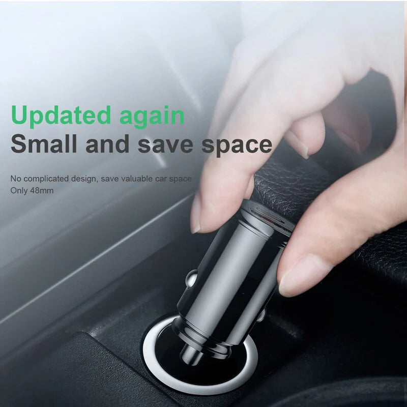 Mini USB Car Charger Quick Charge 3.0 PD Charger Fast Charging USB Type C QC PD 3.0 Mobile Phone Charger for Samsung Galaxy S21