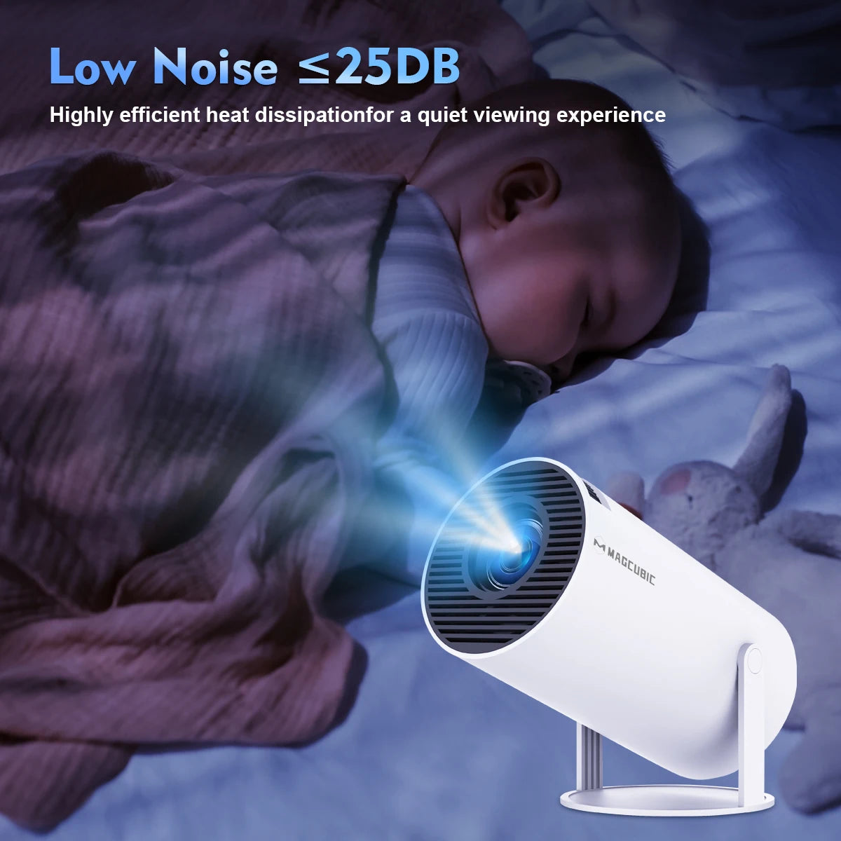Magcubic Projector Android 11 4K 1280*720P HY300 Dual Wifi 260ANSI 180°flexibele BT5.0 Cinema Outdoor Draagbare Projector HY300 Pro