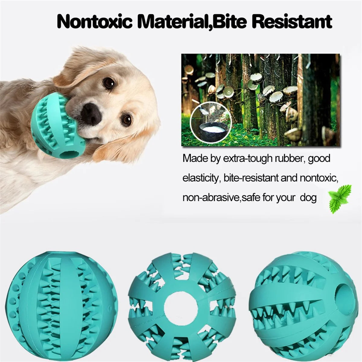 Natural Rubber Pet Dog Toys Dog Chew Toys Tooth Cleaning Treat Ball Extra-tough Interactive Elasticity Ball5cm for Pet Products