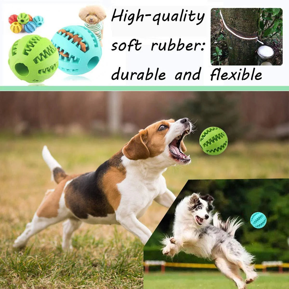 Natural Rubber Pet Dog Toys Dog Chew Toys Tooth Cleaning Treat Ball Extra-tough Interactive Elasticity Ball5cm for Pet Products