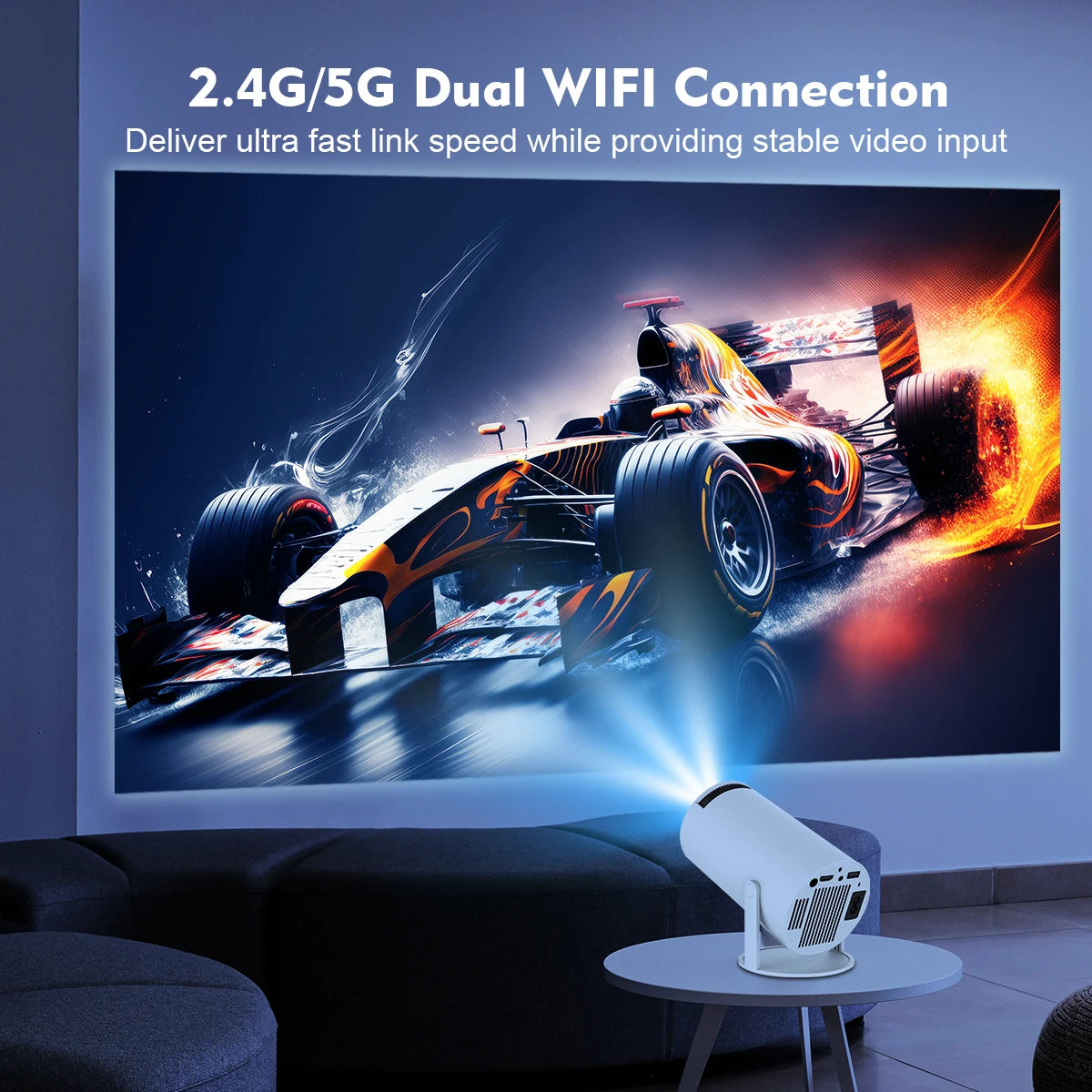 Magcubic Projector Android 11 4K 1280*720P HY300 Dual Wifi 260ANSI 180°flexibele BT5.0 Cinema Outdoor Draagbare Projector HY300 Pro