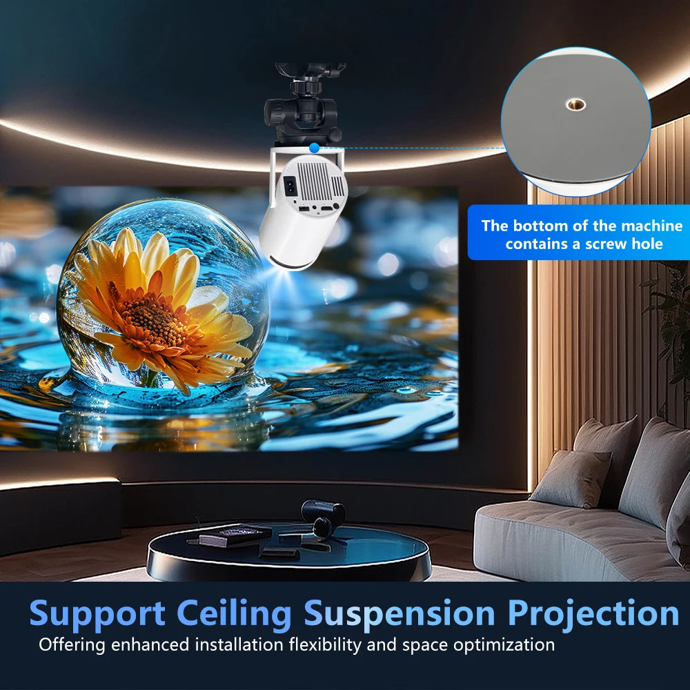 Magcubic Projector Android 11 4K 1280*720P HY300 Dual Wifi 260ANSI 180°flexibele BT5.0 Cinema Outdoor Draagbare Projector HY300 Pro