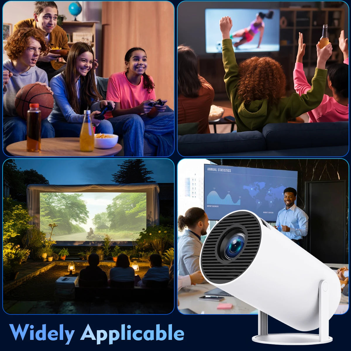 Magcubic Projector Android 11 4K 1280*720P HY300 Dual Wifi 260ANSI 180°flexibele BT5.0 Cinema Outdoor Draagbare Projector HY300 Pro
