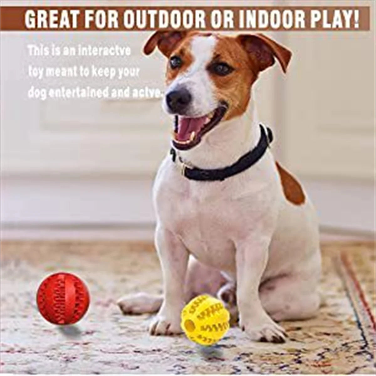 Natural Rubber Pet Dog Toys Dog Chew Toys Tooth Cleaning Treat Ball Extra-tough Interactive Elasticity Ball5cm for Pet Products