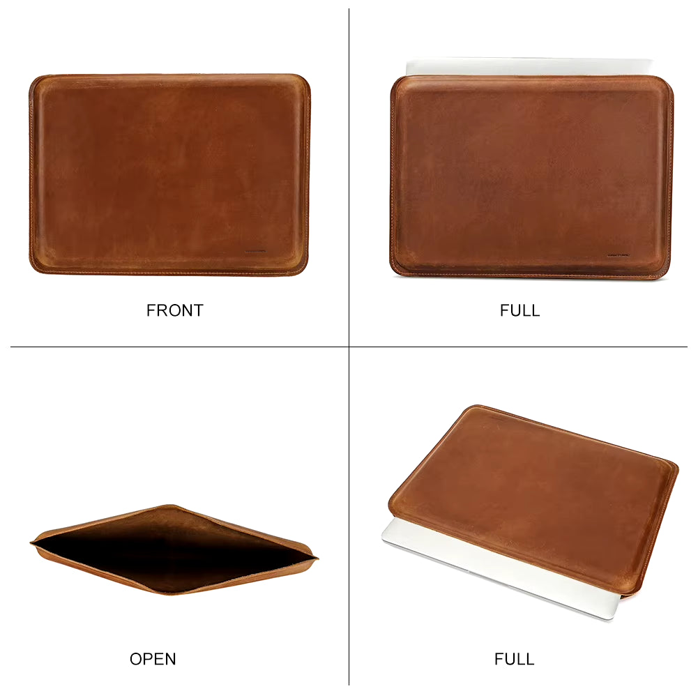 Genuine Leather Laptop Sleeve Case for Macbook Pro Air 13 14 16 M3 M2 M21 Cover HP DELL XPS 13 Computer Bag Men