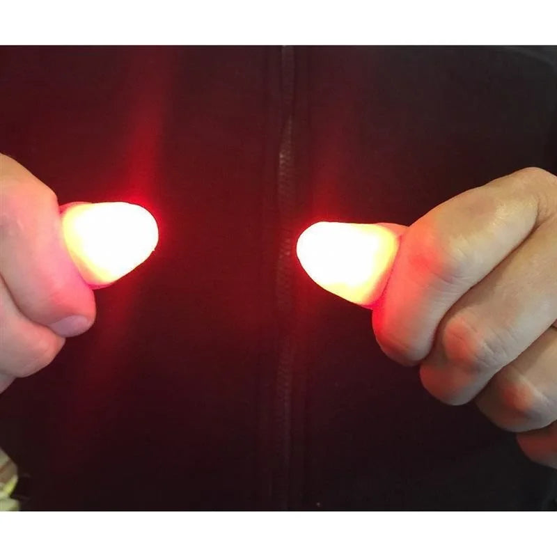 2/4PCS Magic Trick Fingers Thumbs with LED Battery Powered Magic Props Halloween Magic Trick Fingers Thumbs Toys for Child Adult