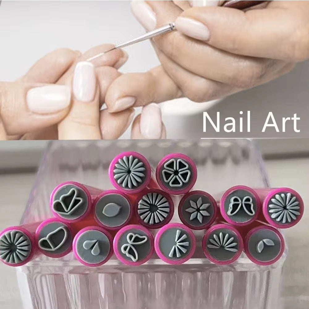 Professional Nail Art Stamp Pen Set - 9D Daisy, Star, Butterfly, and Heart Templates - 3/4/5/6/10 Pieces DIY Nail Painting Tools