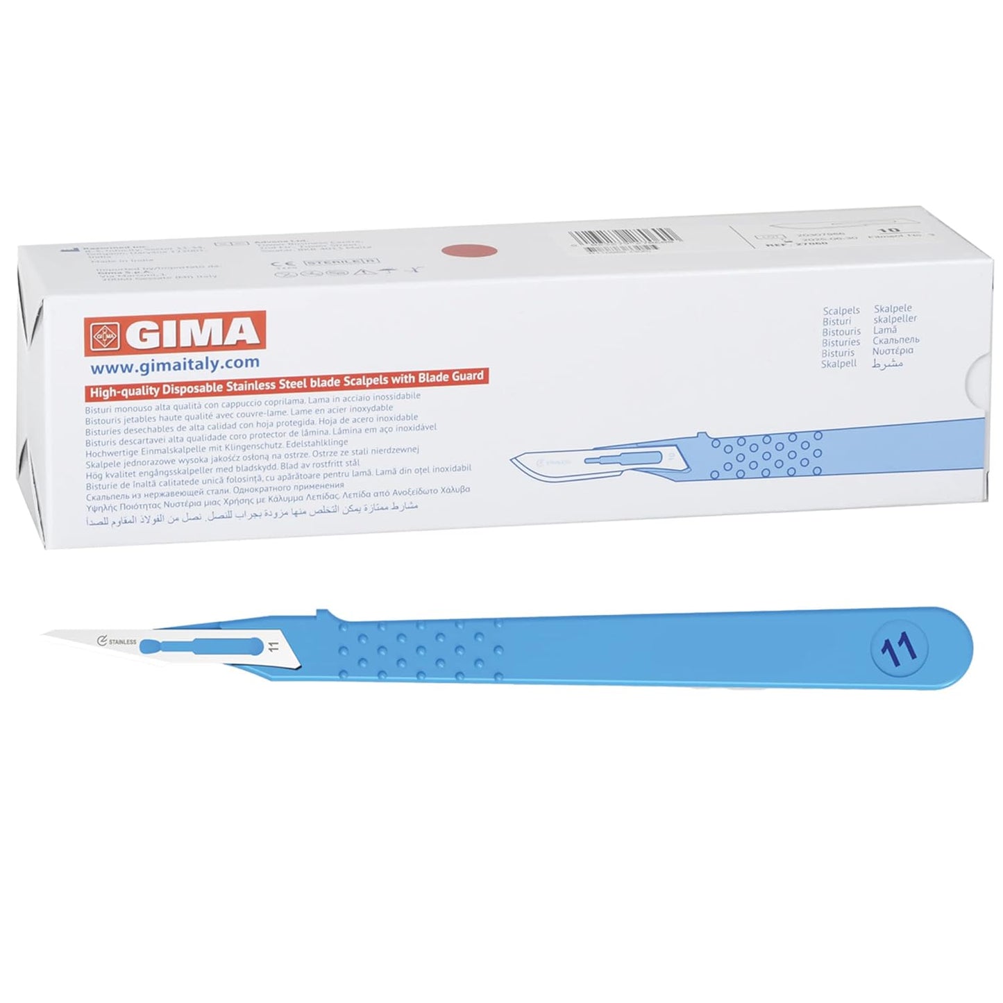 Sterile Disposable Scalpels, Standard Model No. 11, Pack of 10 - 27061