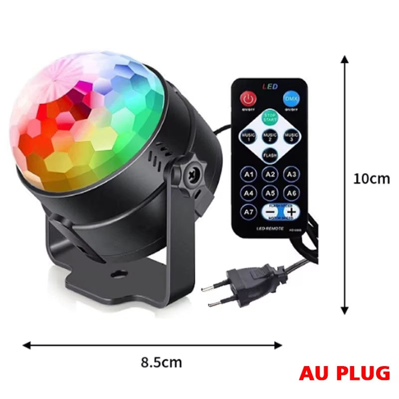 7 Colors Strobe Light Sound Activated Stage with Remote Control Disco Ball Lamps for Home Room Parties Kids Birthday Wedding Bar