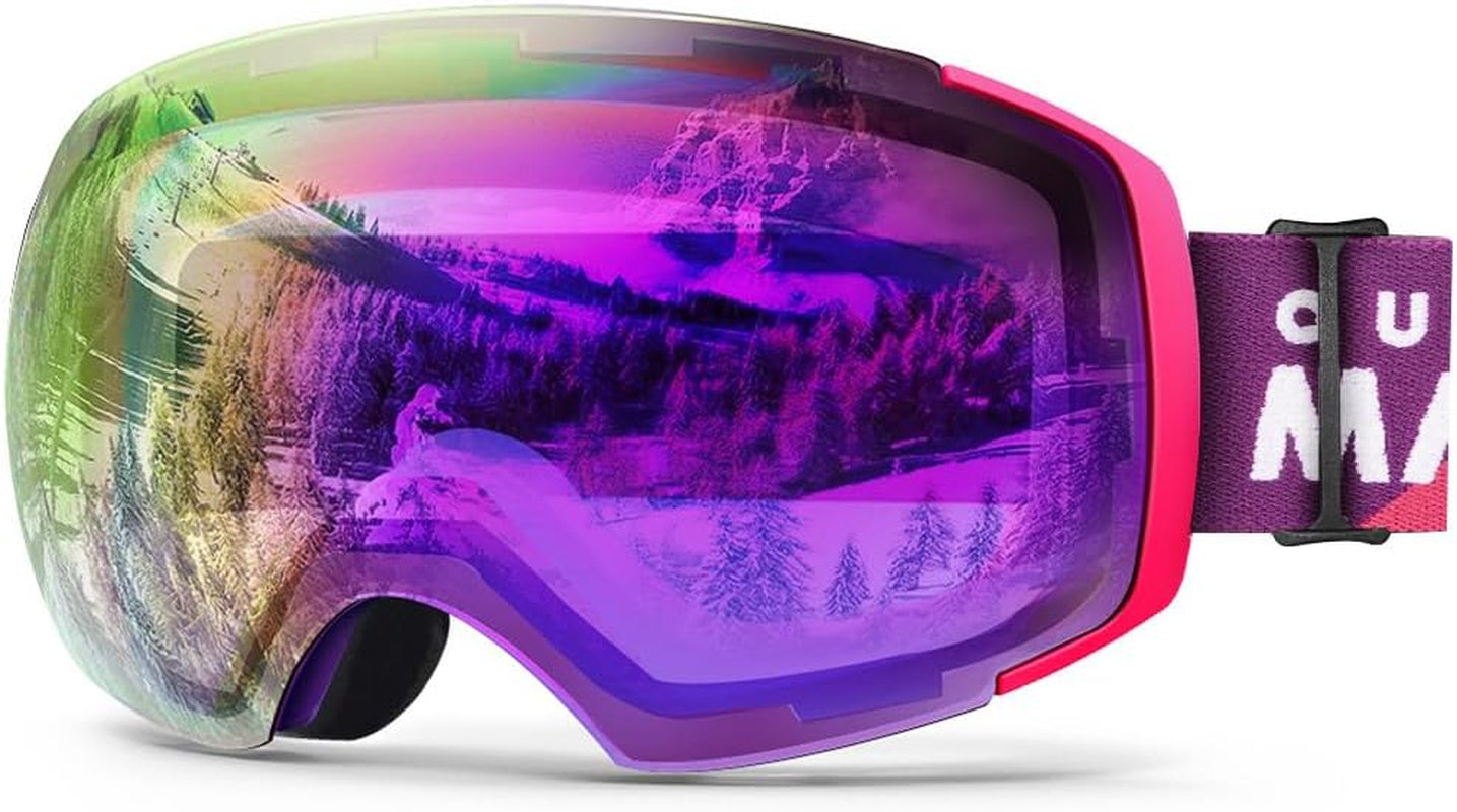 Outdoormaster PRO Unisex Ski Goggles with Interchangeable Lenses - 100% UV Protection, Anti-Fog, Perfect for Skiers and Snowboarders, Ideal for Glasses Wearers, Designed for Boys and Girls